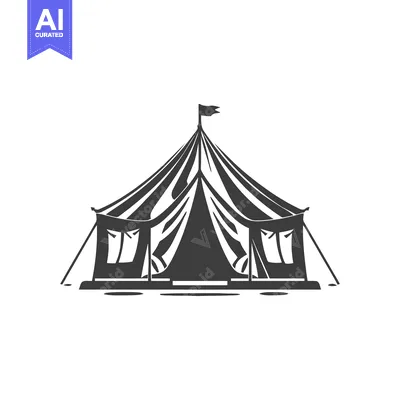 Bold Graphic Silhouette of a Grand Circus Big Top Tent