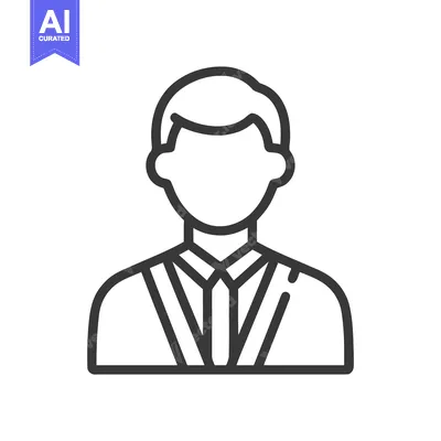 Faceless Male Professional: A Minimalist Line Art Icon of a Businessma