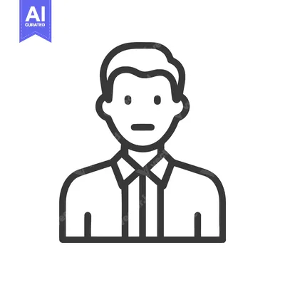 Aset premium populer: Minimalist Male Avatar Icon with Neutral Expression and Collared Shirt