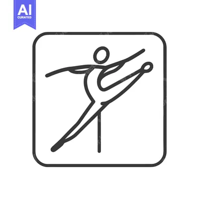 Aset premium populer: Dynamic line art icon of a gymnast performing a flexible standing spli