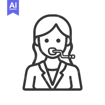 Minimalist Line Art Icon of Woman with Snorkel for Aquatic Leisure and