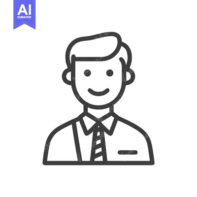 Premium design asset: Professional Male Avatar: Simple Outline Icon of a Man in a Shirt and
