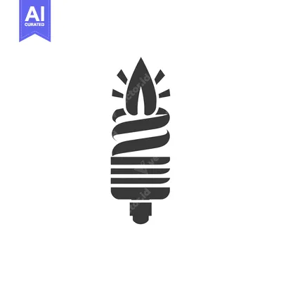 A Black and White Icon of a Lightbulb Shaped Like a Candle