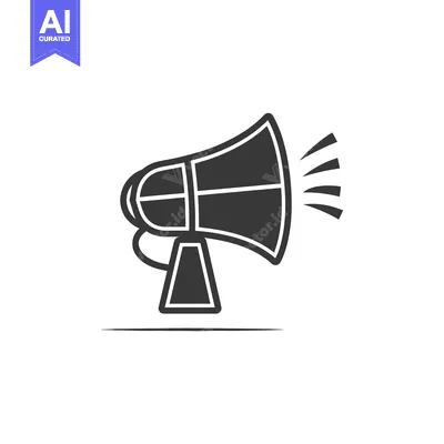 A Black and White Icon of a Loudspeaker with Sound Waves
