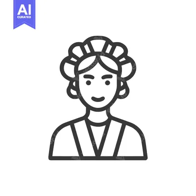 Elegant Woman with Ornate Updo Hairstyle, Minimalist Vector Icon