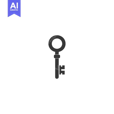 A Black and White Icon of a Traditional Key