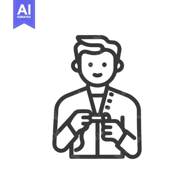 Aset premium populer: Bespoke Tailor at Work, a Clean Line Art Icon of Measurement and Craft