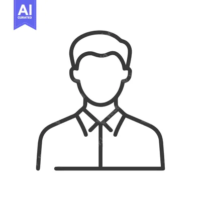 Sleek Faceless Male User Avatar with Styled Hair Line Icon