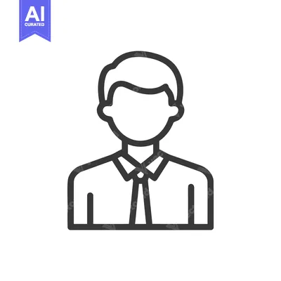 Professional Male User Avatar: Clean, Faceless Line Art Icon with Shir