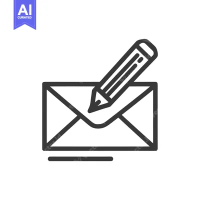 Aset premium populer: Sleek Outline Icon of a Pencil Composing a Message on an Envelope