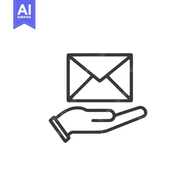 Minimalist Hand Offering Envelope Icon for Mail Delivery and Digital C