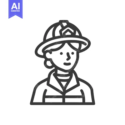 Popular premium asset: Professional Female Firefighter Bust, a Minimalist Outline Icon with a