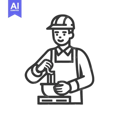 Professional Worker in Hard Hat Weighing and Mixing Ingredients, Line