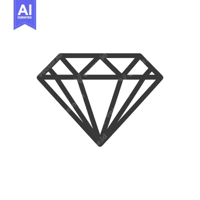 Aset premium populer: Sleek Geometric Diamond Icon with Bold Lines on White Background