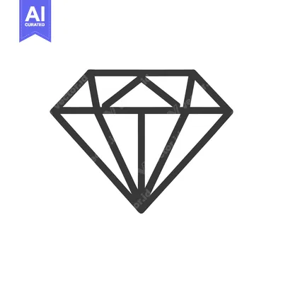 Minimalist Diamond Outline Icon Representing Luxury, Value, and Qualit