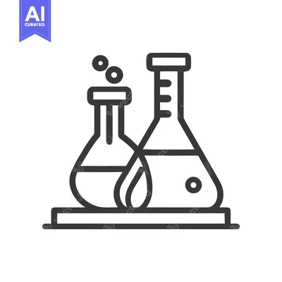 Premium design asset: Minimalist Line Icon of Bubbling Florence and Erlenmeyer Flasks
