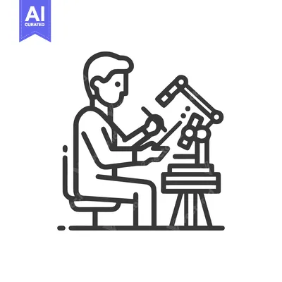 Aset premium populer: Precision Laboratory Work: Scientist Using a Robotic Arm Microscope Li
