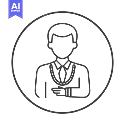 Aset desain premium: Faceless Official Figure in Formal Attire with Chain of Office Icon