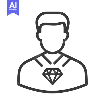 Popular premium asset: Premium User Icon: Minimalist Line Art of a Person with a Diamond Embl