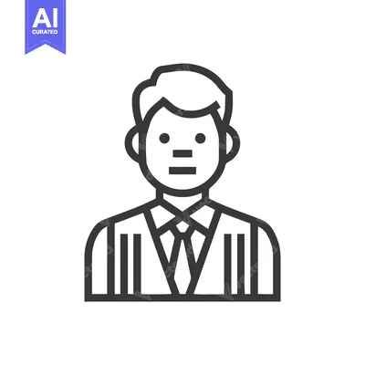 Modern Businessman Profile Icon, Minimalist Line Art of a Professional