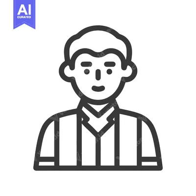 Modern Outline Icon of a Man in a Striped Sports Jersey