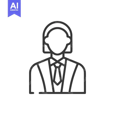 Aset premium populer: Sleek Outline Icon of Gender-Neutral Business Professional in Formal W