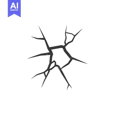 A Black And White Illustration Of A Cracked Surface