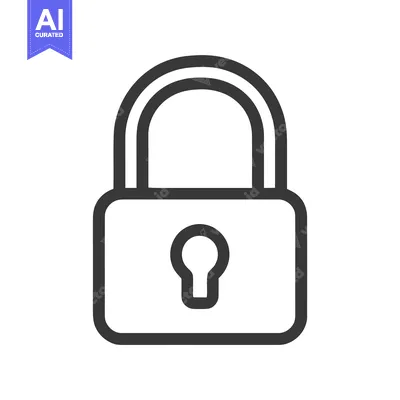 Premium design asset: Modern Outline Padlock Icon for Digital Security, Privacy, and Data Pr