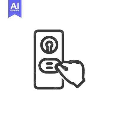 Modern Line Icon of Hand Operating Smart Door Lock or Access Control P