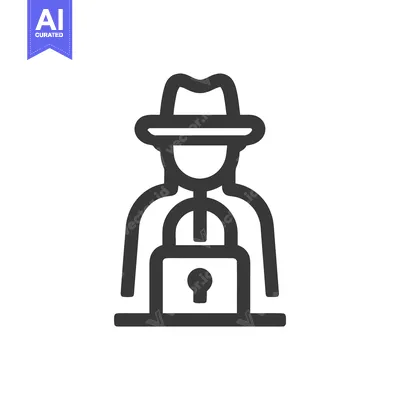 Stylized Incognito User Icon with Padlock for Digital Privacy and Secu
