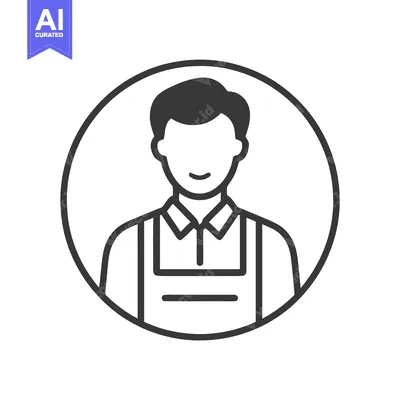 Aset premium populer: Smiling Male Avatar Icon in Circle, Professional Service Worker Profil