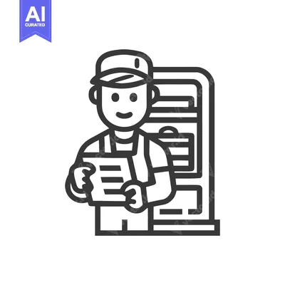 Friendly Service Technician with Clipboard and Open Refrigerator Line