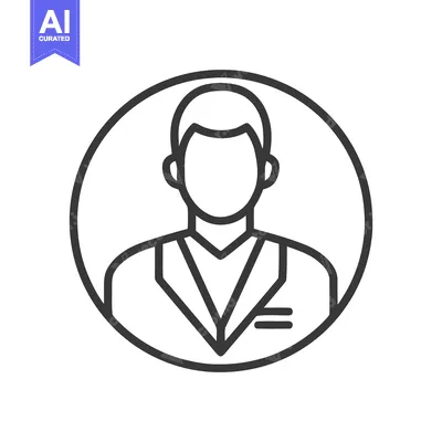 Aset premium populer: Modern Minimalist Male User Profile Avatar Icon in Circle, Clean Line