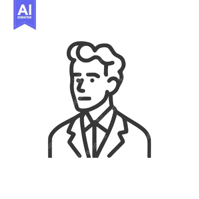 Popular premium asset: Clean Line Art Icon of a Professional Man in Suit and Tie