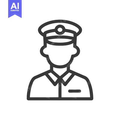 Aset premium populer: Minimalist Line Icon of a Uniformed Professional: Pilot, Captain, or O
