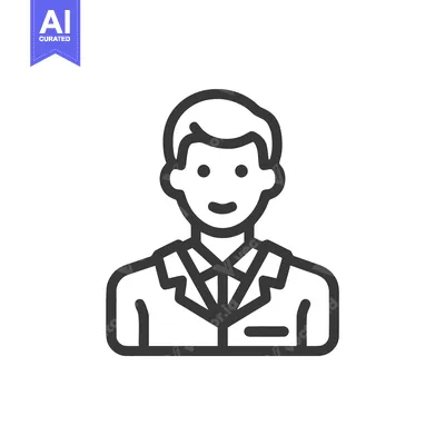 Aset premium populer: Smiling Male User Profile Icon in Clean Line Art Style, Generic Profes