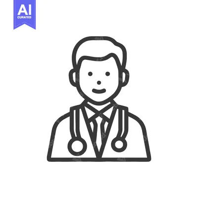 Popular premium asset: Smiling Male Doctor Icon with Stethoscope, Professional Healthcare Lin