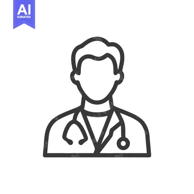 Aset premium populer: Stylized Doctor Icon with Stethoscope, Essential Healthcare Profession