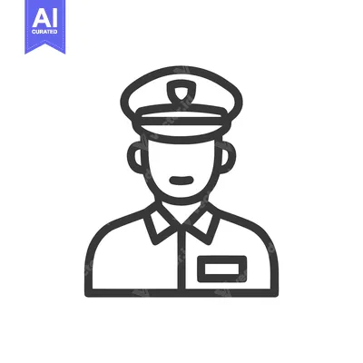 Aset premium populer: Clean Vector Outline of Uniformed Professional with Peaked Cap Icon