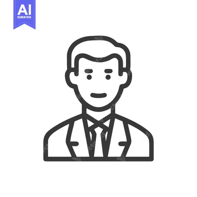 Popular premium asset: Minimalist Line Icon of a Professional Man in Suit and Tie, Ideal for