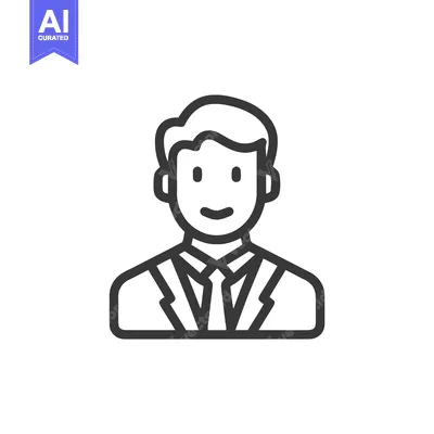 Popular premium asset: Smiling Businessman Line Icon: Professional Male Avatar in Minimalist