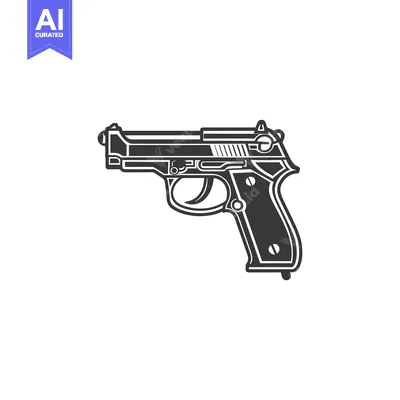 A Black And White Illustration Of A Handgun