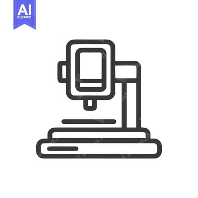 Sleek Minimalist Line Icon of a Modern Digital Microscope for Scientif