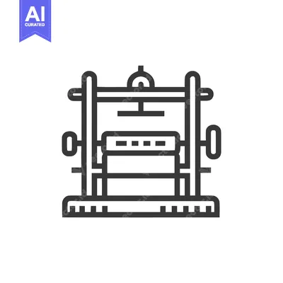 Minimalist Line Icon of Traditional Textile Weaving Loom Machine for F