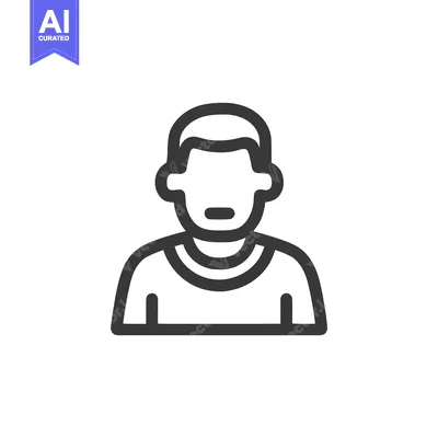 Clean Vector Outline Icon of a Generic Person for User Interface and P