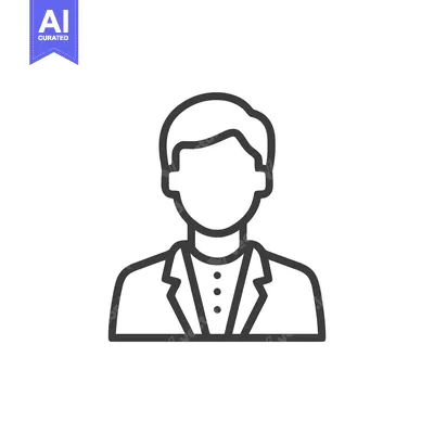 Minimalist Male User Profile Line Icon: Generic Business Professional