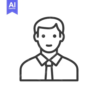 Aset premium populer: Clean Vector Line Icon of a Man in Shirt and Tie, Ideal for User Profi