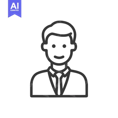 Popular premium asset: Clean Vector Icon of Smiling Male User or Business Professional in Sui
