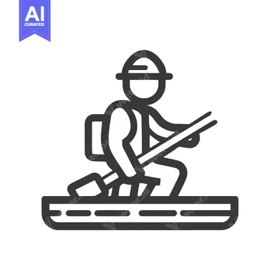 Premium design asset: Clean Line Icon of Person Paddling a Kayak or Canoe Boat