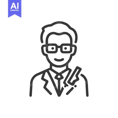 Modern Line Art Icon: Man in Glasses, Suit, Seatbelt for Safe Commute